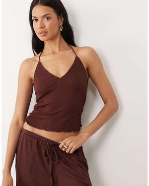 ASOS Camitop Van Kreukelstof - Bruin