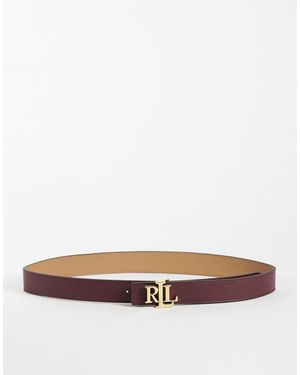 Ralph Lauren Cintura Reversibile Media 30 Bordeaux - Bianco