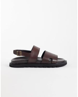 Walk London Ezra Backstrap Sandals - Brown