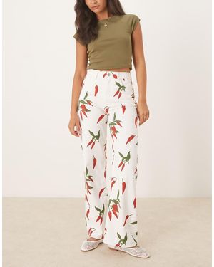 ASOS Vaqueros Dad Color Crudo Con Estampado De Guindillas De - Neutro