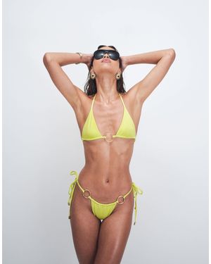 Cin Cin Cove Tieside Bikini Bottoms With Hardwear - Green