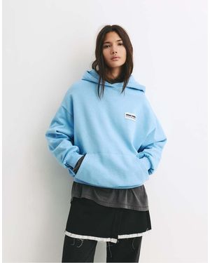 Pull&Bear Graphic Hoodie - Blue