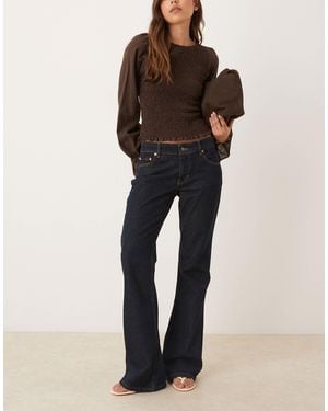 Motel Rigid Low Rise Flare Jeans - Blue