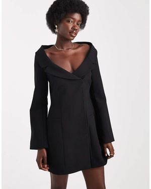 ASOS Off Shoulder Blazer Dress - Black