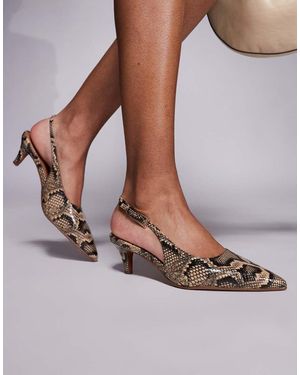River Island Scarpe Pitonate Con Tacco E Cinturino Posteriore - Marrone
