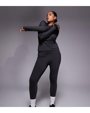 4505 Curve Icon Active Bum Sculpt High Waist Gym Legging With Inner Pocket - Black
