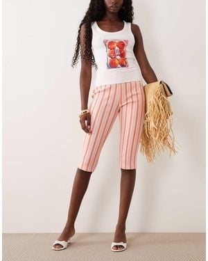 Miss Selfridge Rib Capri Trouser Co-ord - Pink