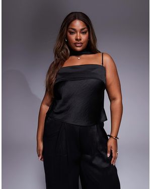 Tfnc Plus Bandeau Top With Scarf Neck Detail - Black