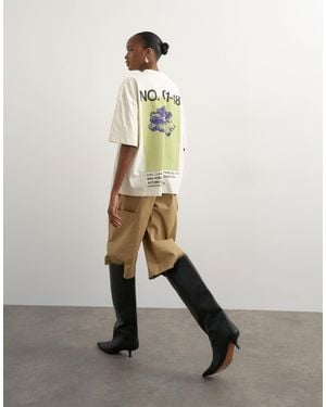 TOPSHOP Oversize-t-shirt mit grafik "no. 1" - Weiß