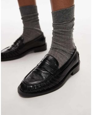 Bronx Next-Wagon Premium Leafer Loafers - Black