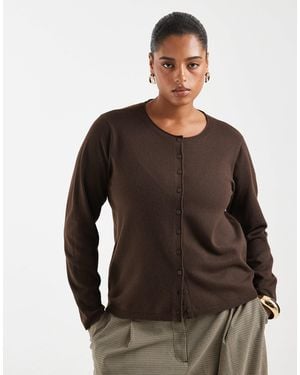 ONLY Curve-cardigan mit knopfleiste - Braun