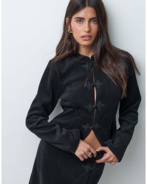 ASOS Cardigan Pesante Con Alamari - Blu
