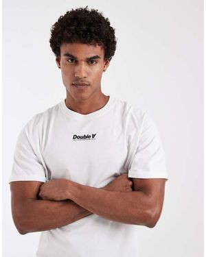 DOUBLE A by WOOD WOOD 100% Cotton Ace Roller Logo T-shirt - White