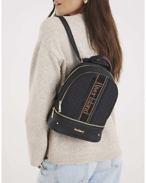 River Island Webbing Logo Front Backpack - Grey