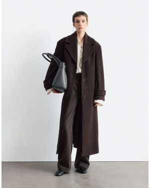 & Other Stories Belted Wool Maxi Coat - Black