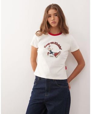 Kickers Retro Graphic Baby Tee - White