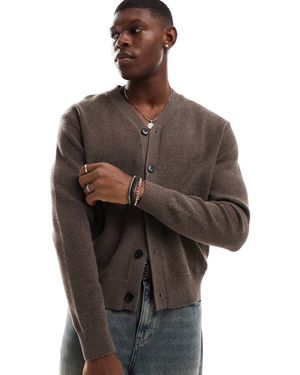Weekday Ronnie - gilet - chiné - Marron
