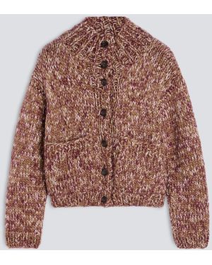 Aspesi Handgefertigter Cardigan Aus Schurwolle Und Mohair - Braun