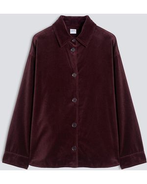 Aspesi Hemdjacke Aus Samt - Rot