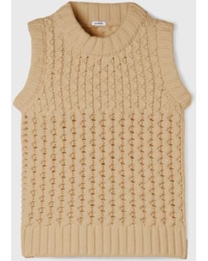 Aspesi Rmelloser Pullover Aus Super Feiner Jungfrafter Wolle - Natur