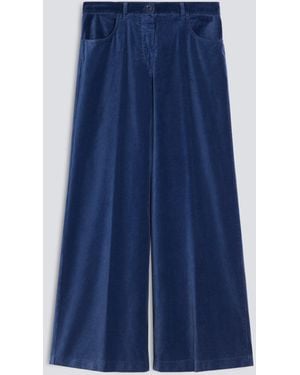 Aspesi Weite Hose Aus Glattem Samt - Blau