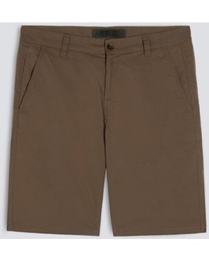 Aspesi Chino Bermuda-Shorts Aus Baumwoll- Und Leinen Gabardine - Natur