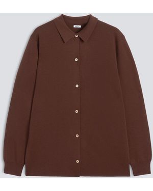 Aspesi Hemd-Strickjacke Aus Merinowolle - Braun