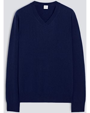 Aspesi Strickpullover Mit V-Ausschnitt Aus Wolle Und Kaschmir - Blau