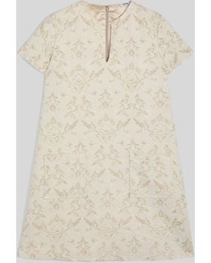 Aspesi Kleid Mit Jacquard-Blumenmuster - Weiß