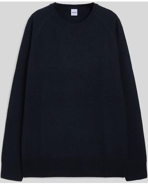 Aspesi Pullover Mit Rundem Ausschnitt Aus Super-Geelong-Wolle - Blau