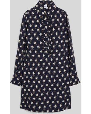 Aspesi Kurzes Kleid Aus Viskose-Crepe - Blau