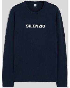 Aspesi Langarm-T-Shirt Silenzio - Blau