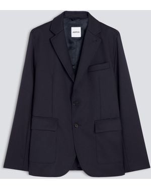 Aspesi Blazer Aus Gabardine Aus Reiner Schurwolle - Blau