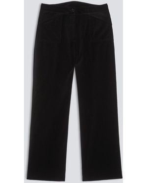 Aspesi Hose Mit Hoher Taille Aus Baumwoll-Cord 1000 Rippen Comfort - Schwarz