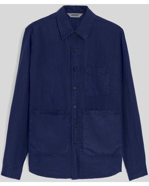 Aspesi Utility-Hemd Aus Naturhanf-Gabardine - Blau