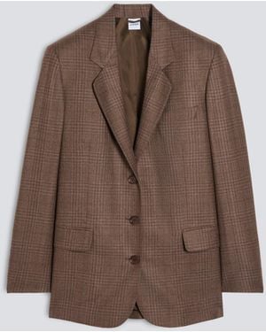 Aspesi Einreihige Jacke Aus Seide-Schurwoll-Segeltuch - Braun