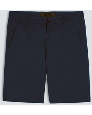 Aspesi Chino Bermuda-Shorts Aus Baumwoll- Und Leinen Gabardine - Blau
