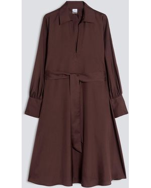 Aspesi Kleid Aus Seiden-Popeline - Braun