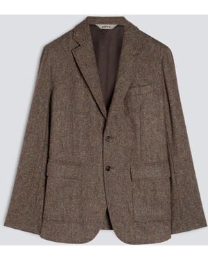 Aspesi Blazer Aus Reiner Schurwolle, Garngefarbt - Braun