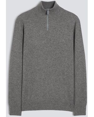 Aspesi Pullover Mit Hohem Kragen Aus Wolle, Yak Und Kaschmir - Grau
