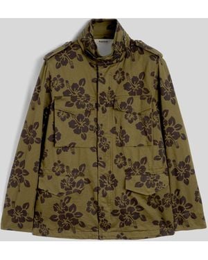 Aspesi Mini-Feldjacke Vento Mit Hibiskus-Print - Grün