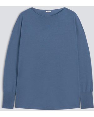 Aspesi Pullover Aus Merinowolle Mit Bateau-Ausschnitt - Blau