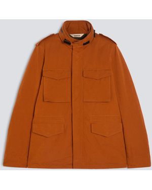 Aspesi Mini Field Jacket Aus Dry-Wax-Segeltuch, Mit Thermore-Wattierung Wattiert - Braun