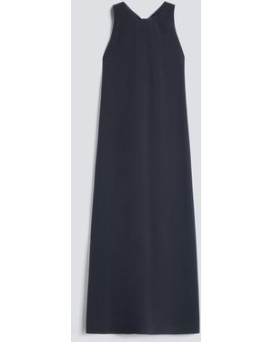 Aspesi Lange Kleid Aus Seiden-Crepe De Chine - Blau