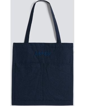 Aspesi Chambray-Tragetasche - Blau