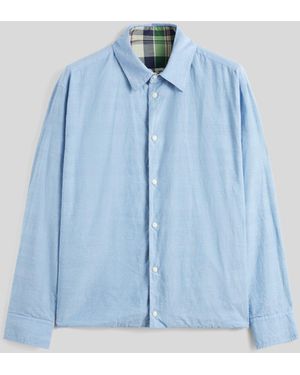 Aspesi Wendbares Hemd Aus Madras-Baumwolle Und Chambray - Blau