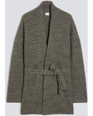 Aspesi Strickjacke Mit Gurtel Aus Wolle, Yak Und Kaschmir - Grau