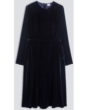 Aspesi Midikleid Aus Samt - Blau