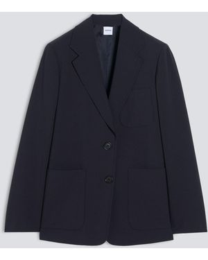 Aspesi Einreihige, Dekonstruierte Jacke Aus Comfort-Tecnolana-Flanell - Blau
