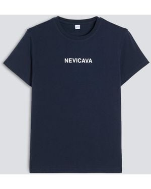 Aspesi T-Shirt Aus Baumwolle Mit Print Nevicava - Blau